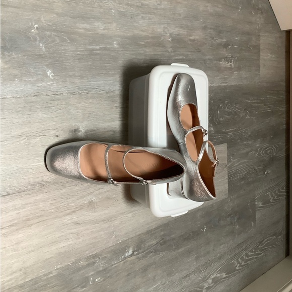 Madewell Silver Nettie Mary Jane heels Sz10.5 worn once - Picture 5 of 5